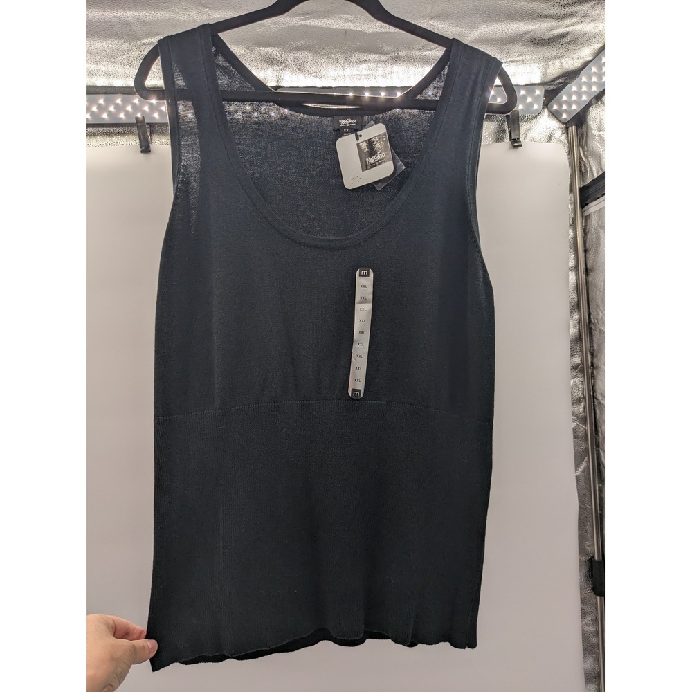 Vintage Mossimo Black Knit Sleeveless Scoop Neck Top XXL NWT Deadstock